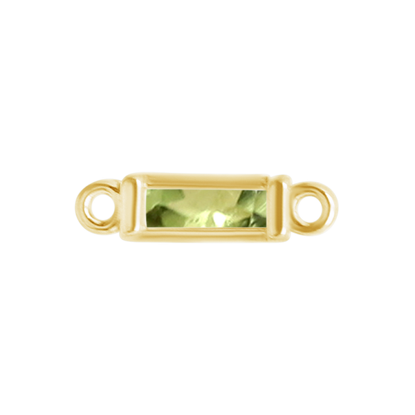 Diamond or Gemstone Baguette Bezel Bracelet/Necklace Charm in 14K Yellow Gold