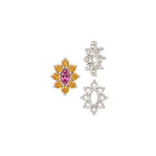 8 Stone Marquise Shape Cluster Tops (4.00 x 1.75 mm - 8.00 x 4.00 mm)
