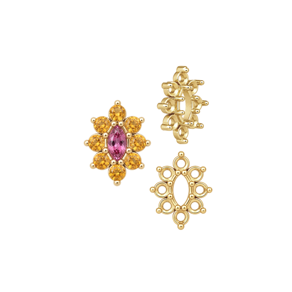8 Stone Marquise Shape Cluster Tops (4.00 x 1.75 mm - 8.00 x 4.00 mm)