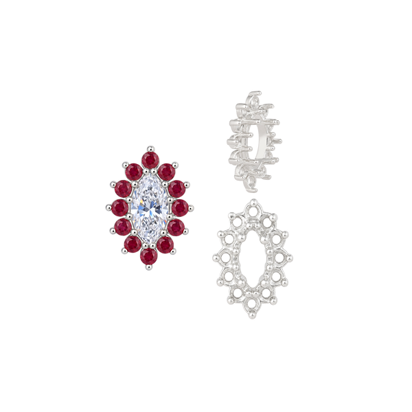 12 Stone Marquise Shape Cluster Settings (4 x 2 mm - 10 x 5 mm)