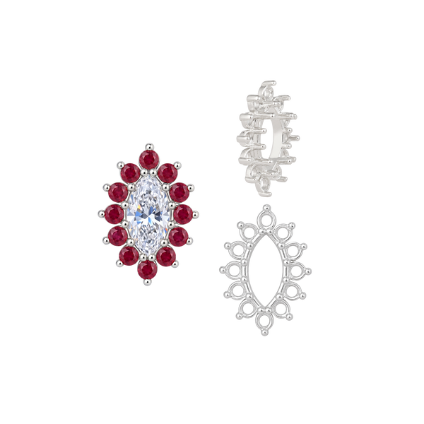 12 Stone Marquise Shape Cluster Settings (4 x 2 mm - 10 x 5 mm)