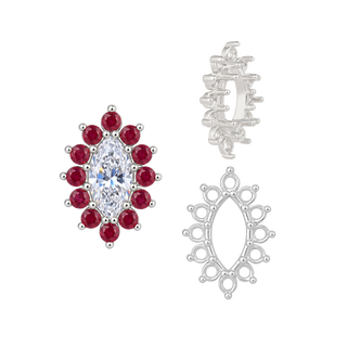 12 Stone Marquise Shape Cluster Settings (4 x 2 mm - 10 x 5 mm)