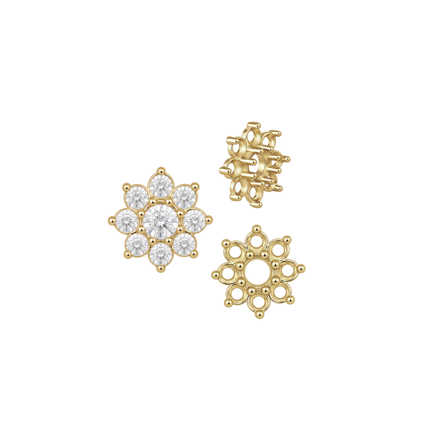 8 Stone Round Cluster Tops (3.00 mm - 6.50 mm)