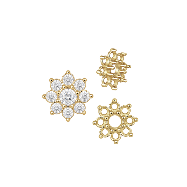 8 Stone Round Cluster Tops (3.00 mm - 6.50 mm)