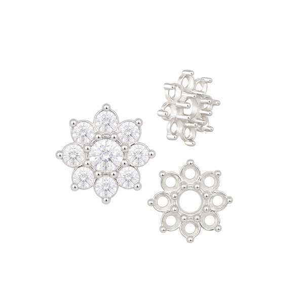 8 Stone Round Cluster Tops (3.00 mm - 6.50 mm)