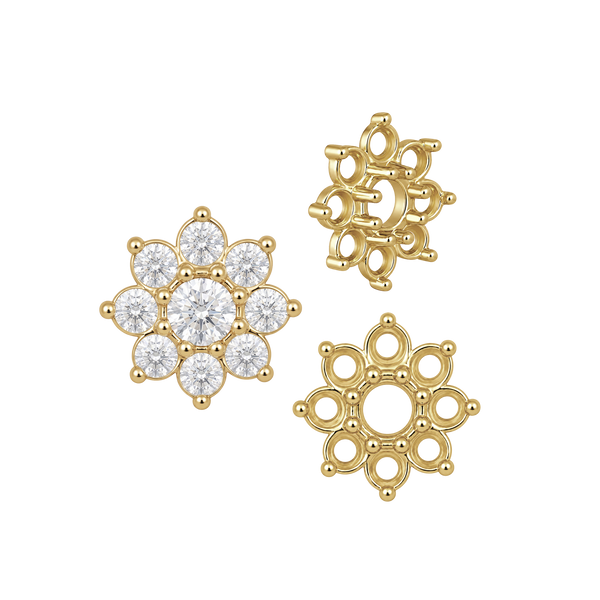 8 Stone Round Cluster Tops (3.00 mm - 6.50 mm)