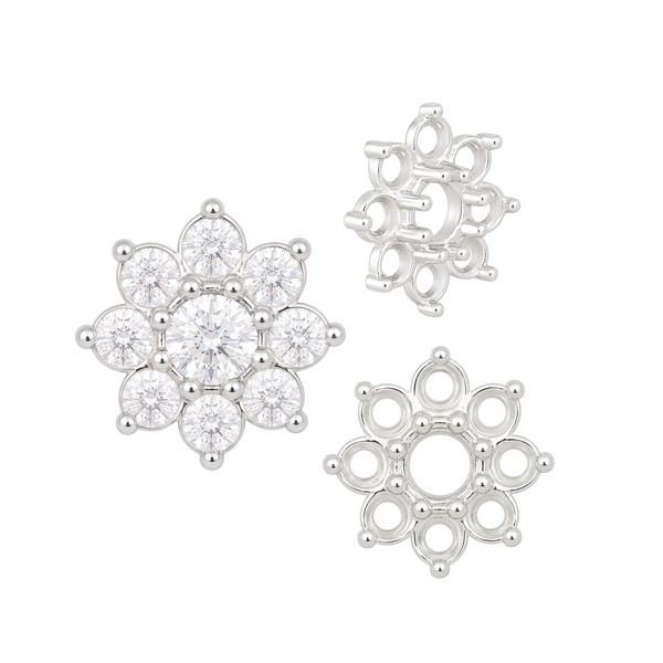 8 Stone Round Cluster Tops (3.00 mm - 6.50 mm)