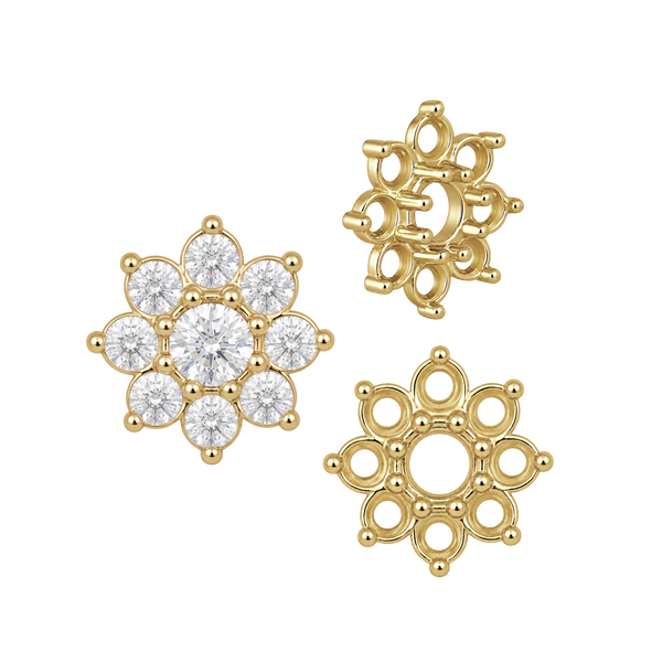 8 Stone Round Cluster Tops (3.00 mm - 6.50 mm)