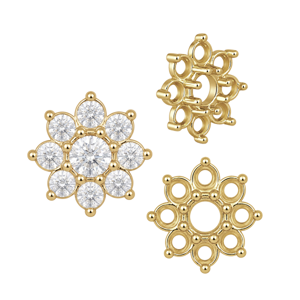 8 Stone Round Cluster Tops (3.00 mm - 6.50 mm)