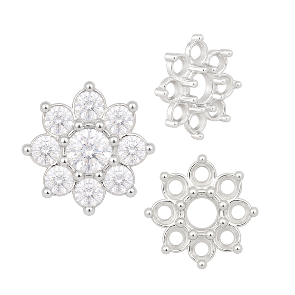 8 Stone Round Cluster Tops (3.00 mm - 6.50 mm)