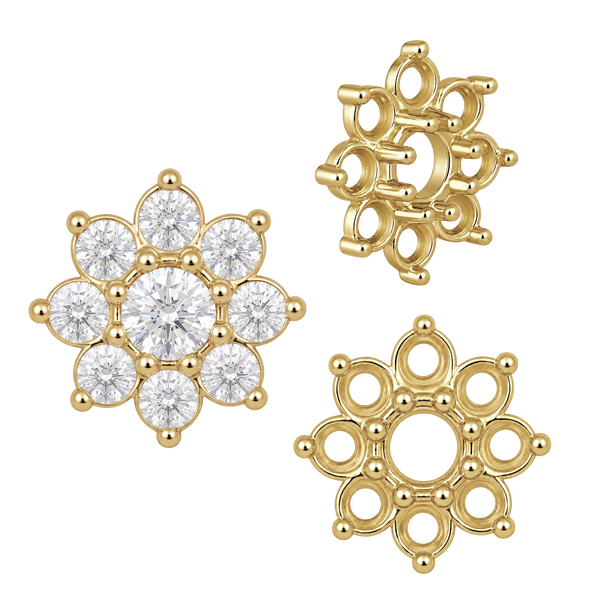 8 Stone Round Cluster Tops (3.00 mm - 6.50 mm)