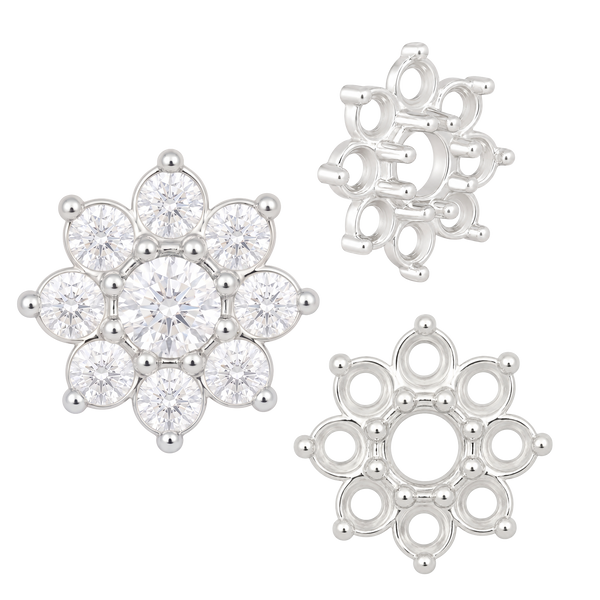 8 Stone Round Cluster Tops (3.00 mm - 6.50 mm)