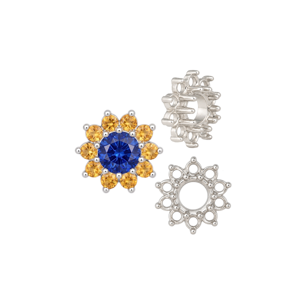 10 Stone Round Cluster Tops (3.00 mm - 7.00 mm)