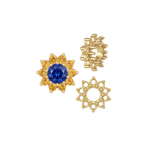 10 Stone Round Cluster Tops (3.00 mm - 7.00 mm)