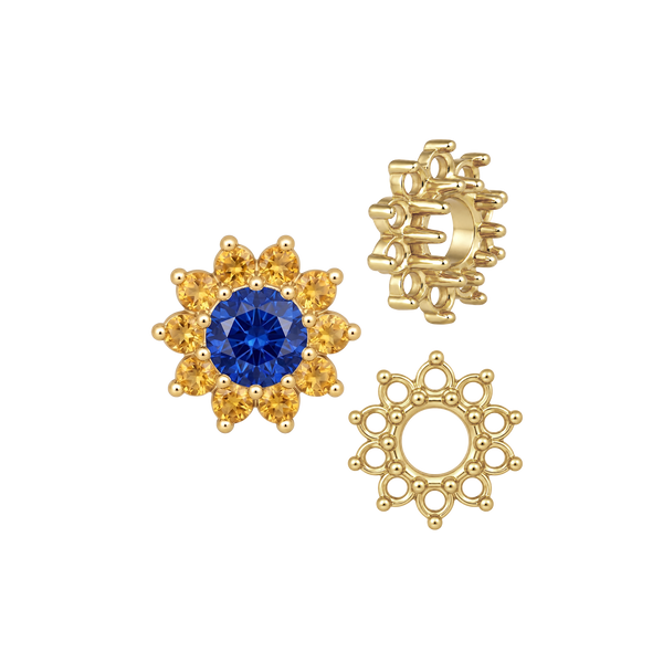 10 Stone Round Cluster Tops (3.00 mm - 7.00 mm)