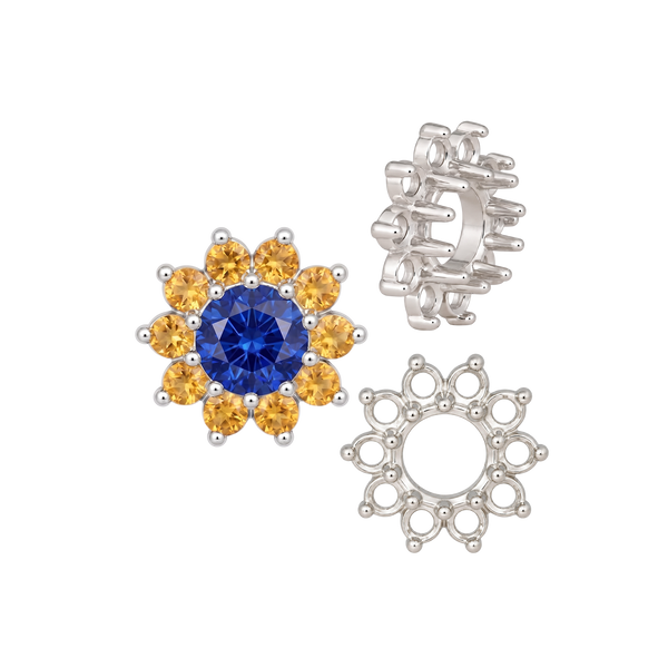 10 Stone Round Cluster Tops (3.00 mm - 7.00 mm)