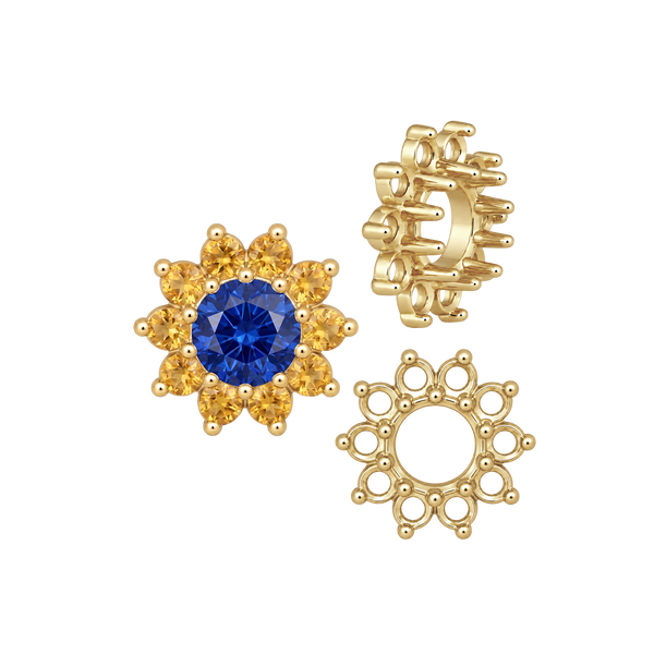 10 Stone Round Cluster Tops (3.00 mm - 7.00 mm)