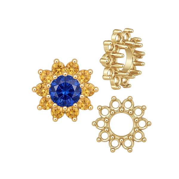 10 Stone Round Cluster Tops (3.00 mm - 7.00 mm)
