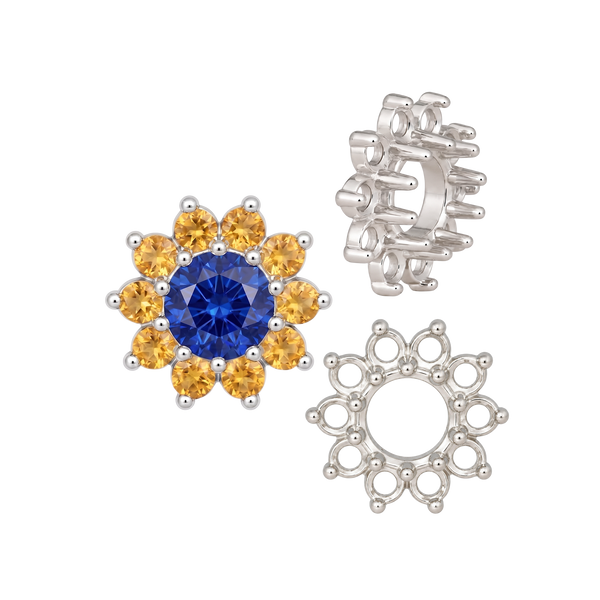 10 Stone Round Cluster Tops (3.00 mm - 7.00 mm)