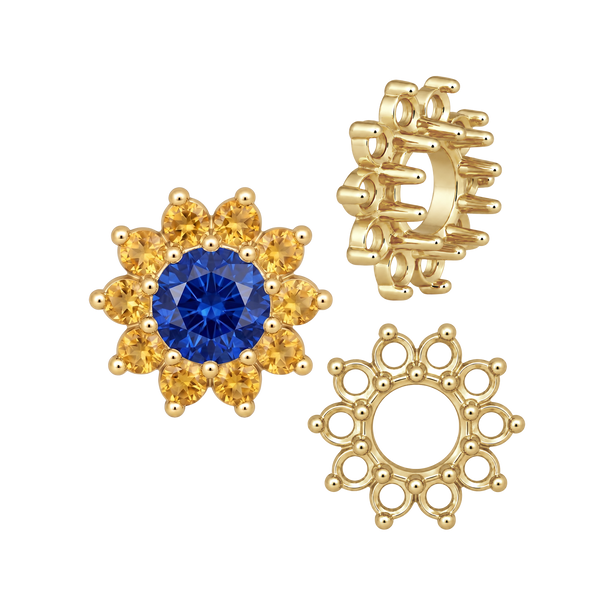 10 Stone Round Cluster Tops (3.00 mm - 7.00 mm)