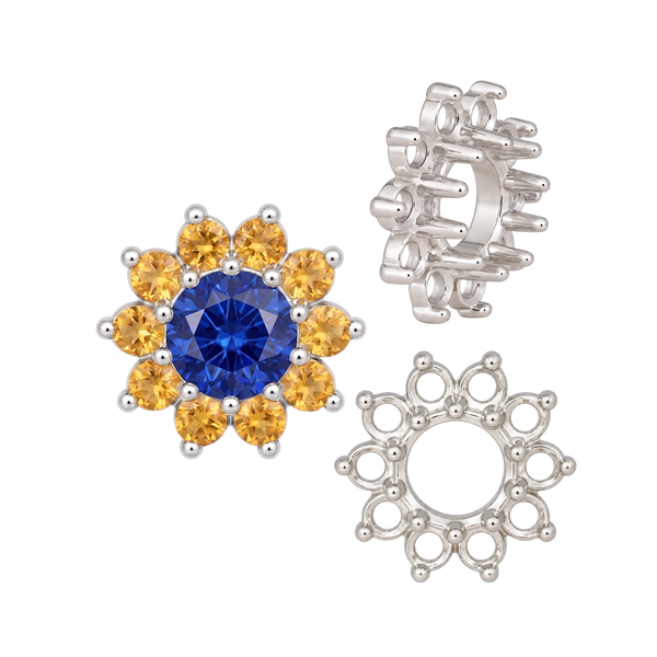 10 Stone Round Cluster Tops (3.00 mm - 7.00 mm)