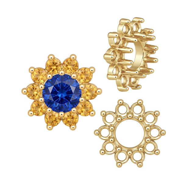 10 Stone Round Cluster Tops (3.00 mm - 7.00 mm)