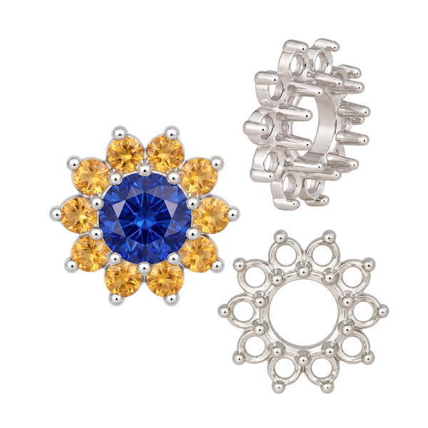 10 Stone Round Cluster Tops (3.00 mm - 7.00 mm)
