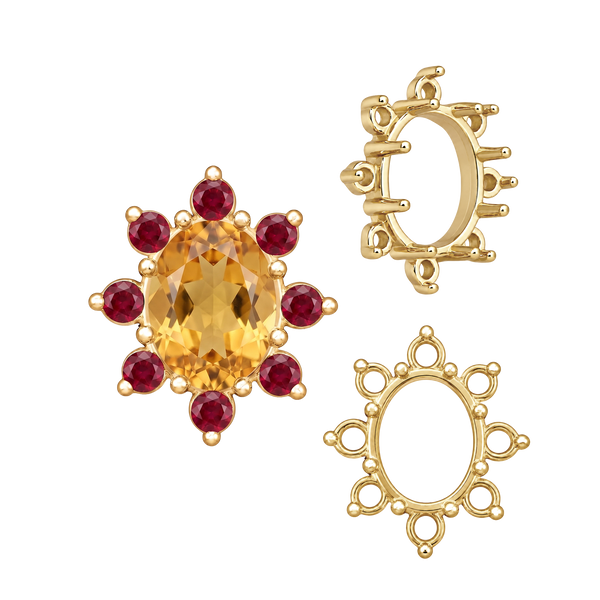 8 Stone Cluster Pendants (3.00 x 2.00 mm - 14.00 x 12.00 mm)