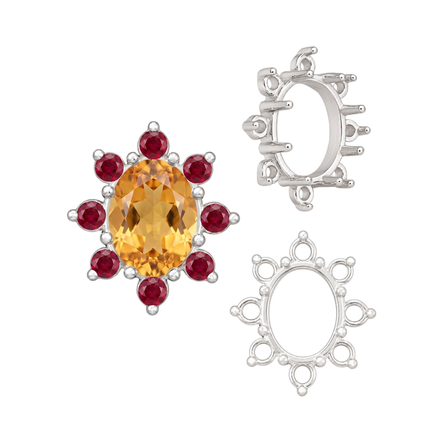 8 Stone Cluster Pendants (3.00 x 2.00 mm - 14.00 x 12.00 mm)