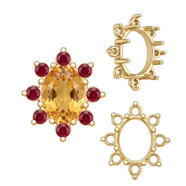 8 Stone Cluster Pendants (3.00 x 2.00 mm - 14.00 x 12.00 mm)