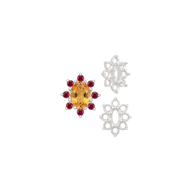 8 Stone Cluster Pendants (3.00 x 2.00 mm - 14.00 x 12.00 mm)