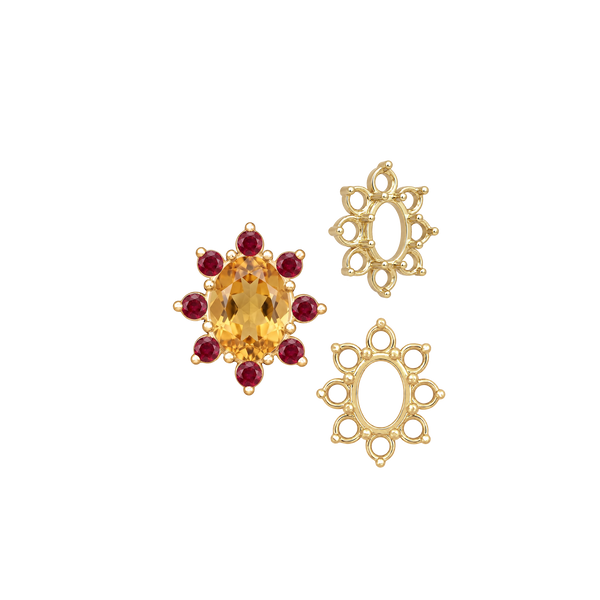 8 Stone Cluster Pendants (3.00 x 2.00 mm - 14.00 x 12.00 mm)