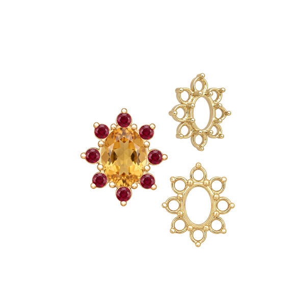 8 Stone Cluster Pendants (3.00 x 2.00 mm - 14.00 x 12.00 mm)
