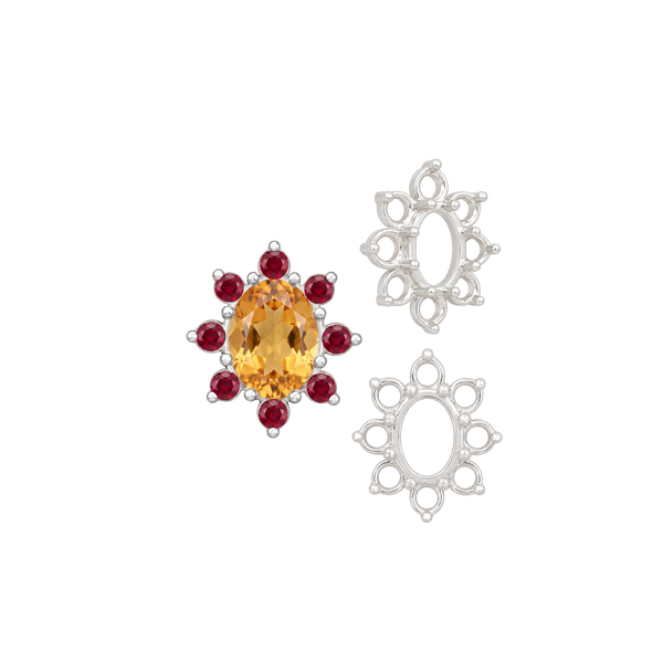 8 Stone Cluster Pendants (3.00 x 2.00 mm - 14.00 x 12.00 mm)