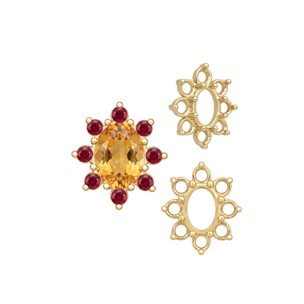 8 Stone Cluster Pendants (3.00 x 2.00 mm - 14.00 x 12.00 mm)