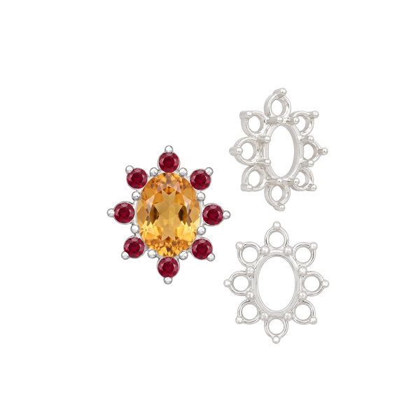 8 Stone Cluster Pendants (3.00 x 2.00 mm - 14.00 x 12.00 mm)