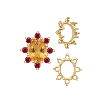 8 Stone Cluster Pendants (3.00 x 2.00 mm - 14.00 x 12.00 mm)