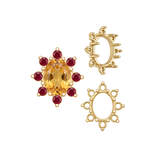 8 Stone Cluster Pendants (3.00 x 2.00 mm - 14.00 x 12.00 mm)