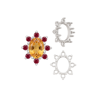 8 Stone Cluster Pendants (3.00 x 2.00 mm - 14.00 x 12.00 mm)