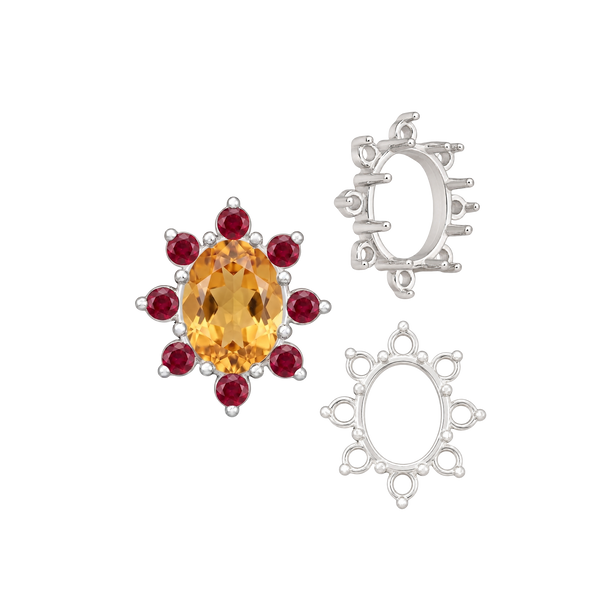 8 Stone Cluster Pendants (3.00 x 2.00 mm - 14.00 x 12.00 mm)