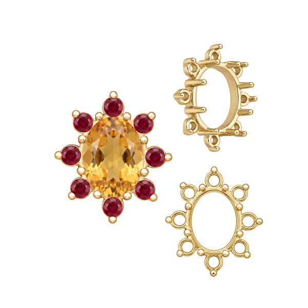 8 Stone Cluster Pendants (3.00 x 2.00 mm - 14.00 x 12.00 mm)