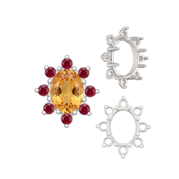 8 Stone Cluster Pendants (3.00 x 2.00 mm - 14.00 x 12.00 mm)