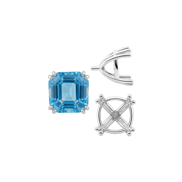 Eight Prong Cushion Cut Settings in 14K Gold (4.00 mm - 10.00 mm)