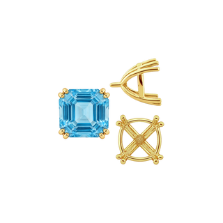 Eight Prong Cushion Cut Settings in 14K Gold (4.00 mm - 10.00 mm)