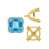 Eight Prong Cushion Cut Settings in 14K Gold (4.00 mm - 10.00 mm)