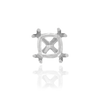 Eight Prong Cushion Cut Settings in Sterling Silver (4.00 mm - 10.00 mm)