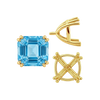 Eight Prong Cushion Cut Settings in 14K Gold (4.00 mm - 10.00 mm)