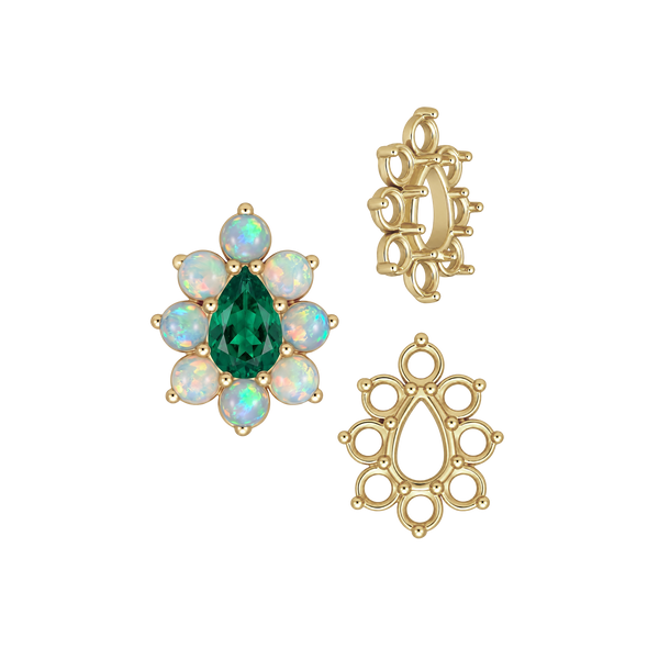 8 Stone Pear Shape Cluster Tops (5.00 x 3.00 mm - 8.00 x 6.00 mm)