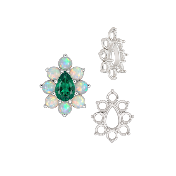 8 Stone Pear Shape Cluster Tops (5.00 x 3.00 mm - 8.00 x 6.00 mm)