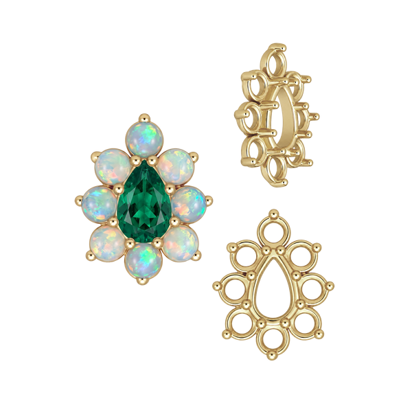8 Stone Pear Shape Cluster Tops (5.00 x 3.00 mm - 8.00 x 6.00 mm)
